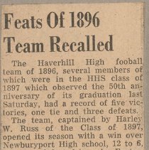 Haverhill High School Football Team of 1896, 1947