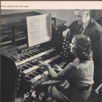 Bradford Junior College, Frederick Johnson and student at the console of th