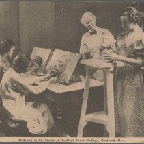 Bradford Junior College, sculpture lesson with model, 1936