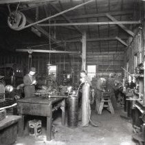 Interior of an automobile garage