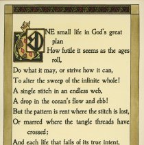 One small life in God's great plan...