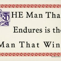 The man that endures is the man that wins