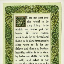 We are not sent into this world...