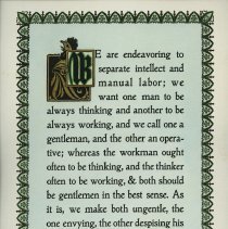 We are endeavoring to separate intellect and manual labor;