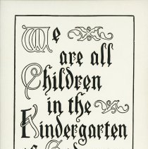 We are all children in the kinderfarten of God