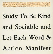 Study to be kind and sociable...