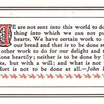 We are not sent into this world....