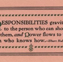 Responsibilities gravitate...