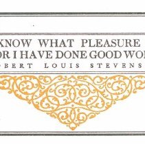 I know what pleasure is for I have done good work.