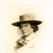 Elbert Hubbard sketch wearing stetson