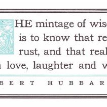 The mintage of wisdom...