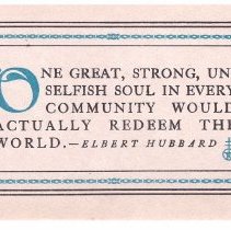 One great, strong, unselfish soul...