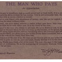 The Man Who Pays: An Appreciation