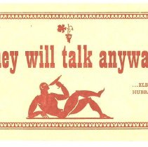 They will talk anyway.