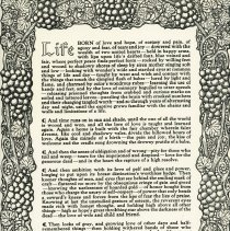 Life born of love and hope,...