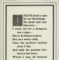 I have found a spot for my Hermitage;