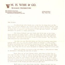 William H. Wise & Co. letter for Roycroft Distributors