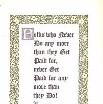 Folks who never do any more than they get paid for...