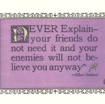 Never Explain-
