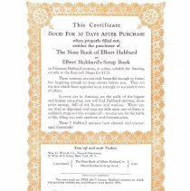 Certificate for Note Book of Scrap Book