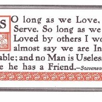 S long as we love, we serve.