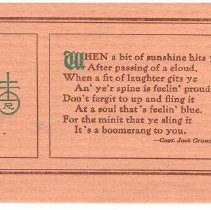 Whena bit of sunshine hits ye,...