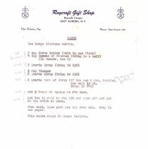 Roycroft Gift Shop letterhead with candy recipe
