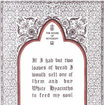 If I had but two loaves of bread I would sell one...