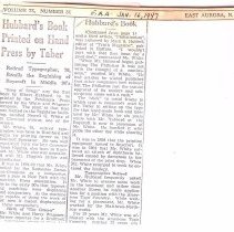 Hubbard's Book Printed on Hand Press by Taber