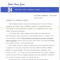 Kent State University Press letter to Warren Moffett