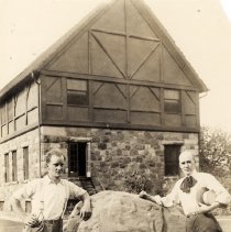 Sanford Hubbard and Lyle Hawthorne at the Memorial Boulder