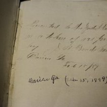 Brown Wedding Bible 1888, inscription
