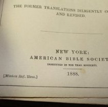 Brown Wedding Bible 1888, publisher