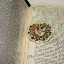Brown Wedding Bible, illustrated round bookmark/memento