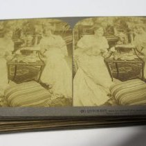 Stereoview Card, women having tea