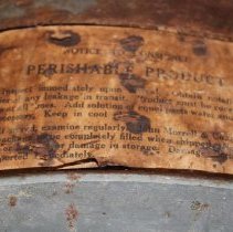 Meat Barrel, notice label