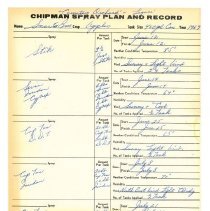 Smart Bros. Spray Plan and Record: Cemetery and Legacy Block, 1969