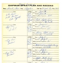 Smart Bros. Chipman Spray Plan and Record: Flat Orchard, 1969 B