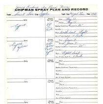 Smart Bros. Chipman Spray Plan and Record: Young Orchard by Pump House, 196