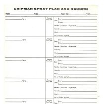 Smart Bros. Chipman Spray Plan and Record: Cemetery & Legace Orchard, 1969