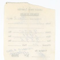 Weight Scales for Smart Bros. Ltd., No. 3899 reverse