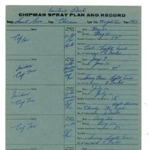 Smart Bros. Chipman Spray Plan & Record: Winters Block, 1969