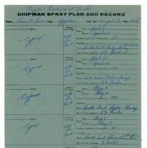 Smart Bros. Spray Plan and Record: Poplar Orchard beside Tracks, 1968, A