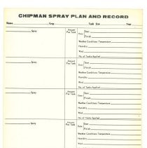 Smart Bros. Chipman Spray Plan and Record: Cemetery Block, 1969, Back of A