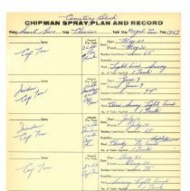 Smart Bros. Chipman Spray Plan and Record: Cemetery Block, 1969, A
