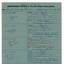 Smart Bros. Chipman Spray Plan and Record: Legace Orchard, 1968