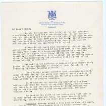 Letter from Department of Agriculture