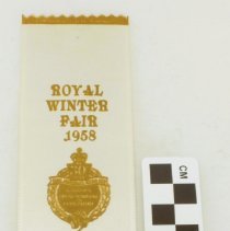 Royal Winter Fair Ribbon 1958
