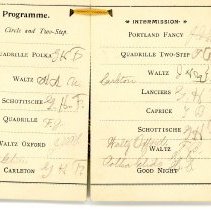 Dance Card, Hamilton Hall, 2