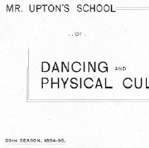 Booklet On Mr. Upton's School Of Dancing And Physical Culture, 1
